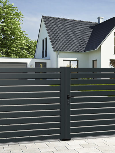 Portail battant aluminium Premium - Ajouré - MEDELLIN